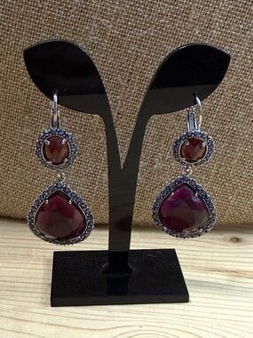 Fashion Jewelry Purple and Blue Drop Earrings